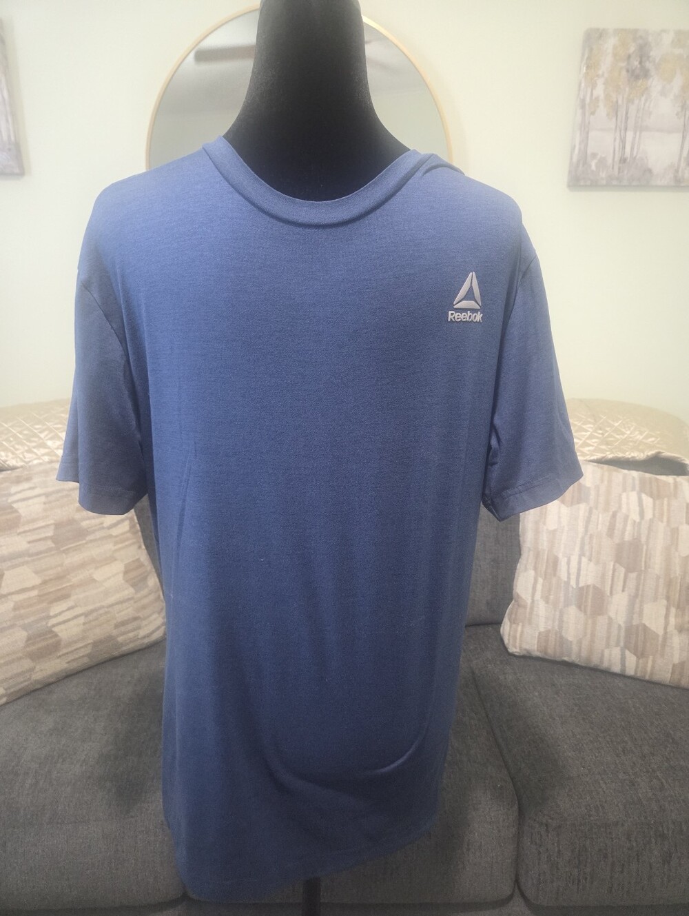 Reebok Short-Sleeve Athletic Tee in Navy Blue
